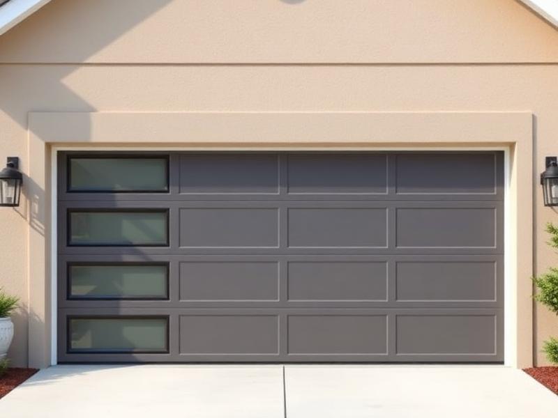 Close-up of pinch-resistant garage door panel joint with safety features highlighted